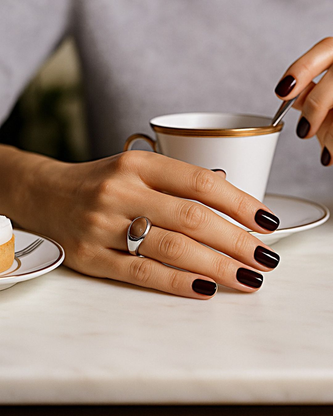 CORINNA SILVER STONE RING