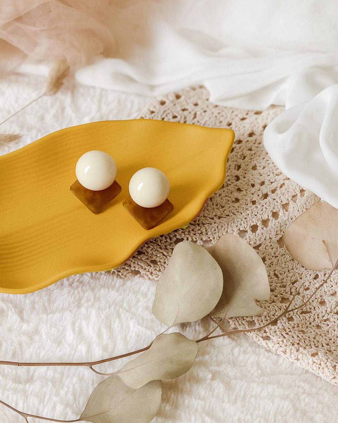 NADIA BROWN WHITE EARRINGS