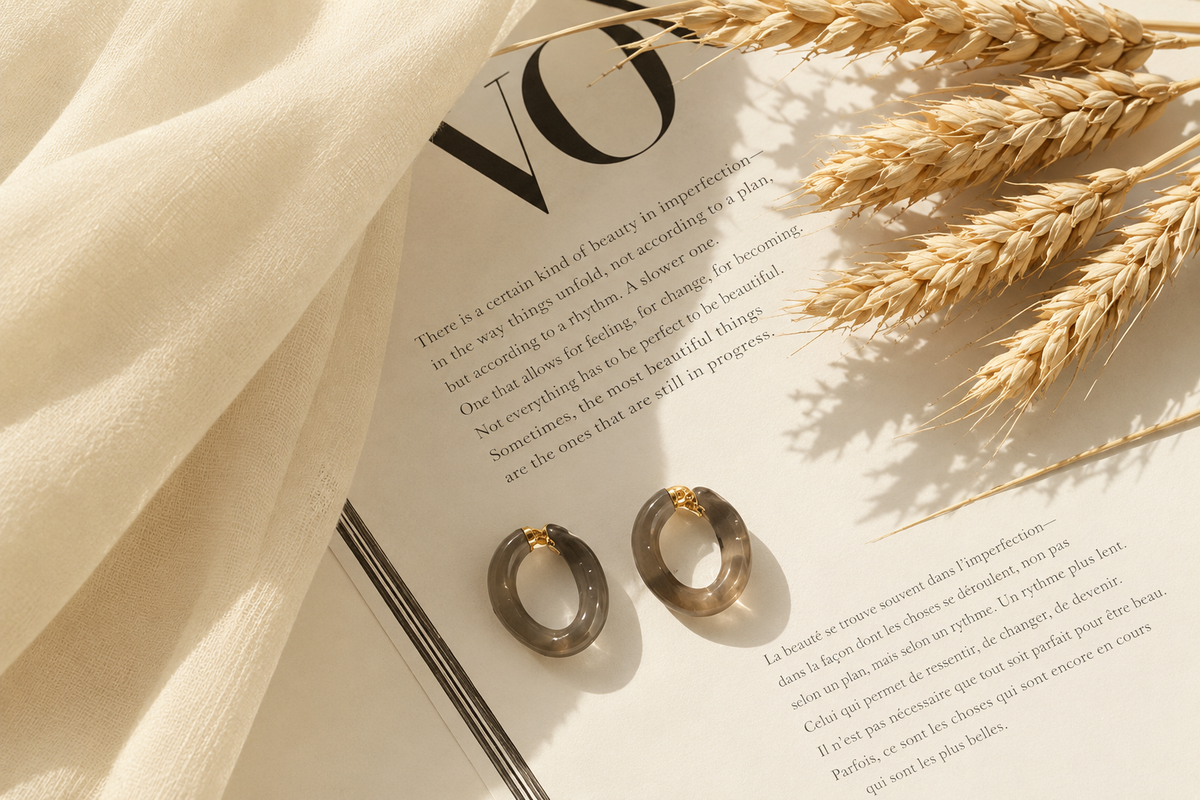 Lucent Loop Earrings - Grey