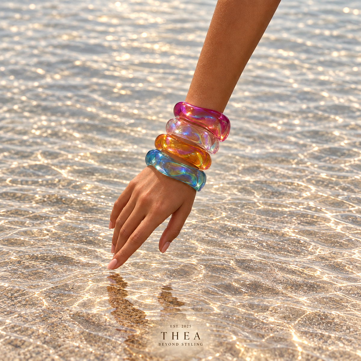 Prism Sculpt Bangle in translucent fuchsia