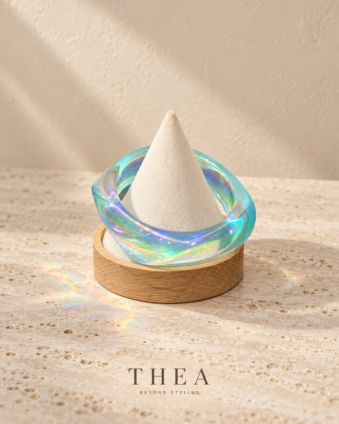 Prism Sculpt Bangle in iridescent teal lagoon