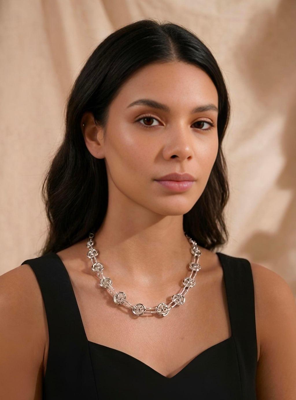 Silver Knot Link Necklace