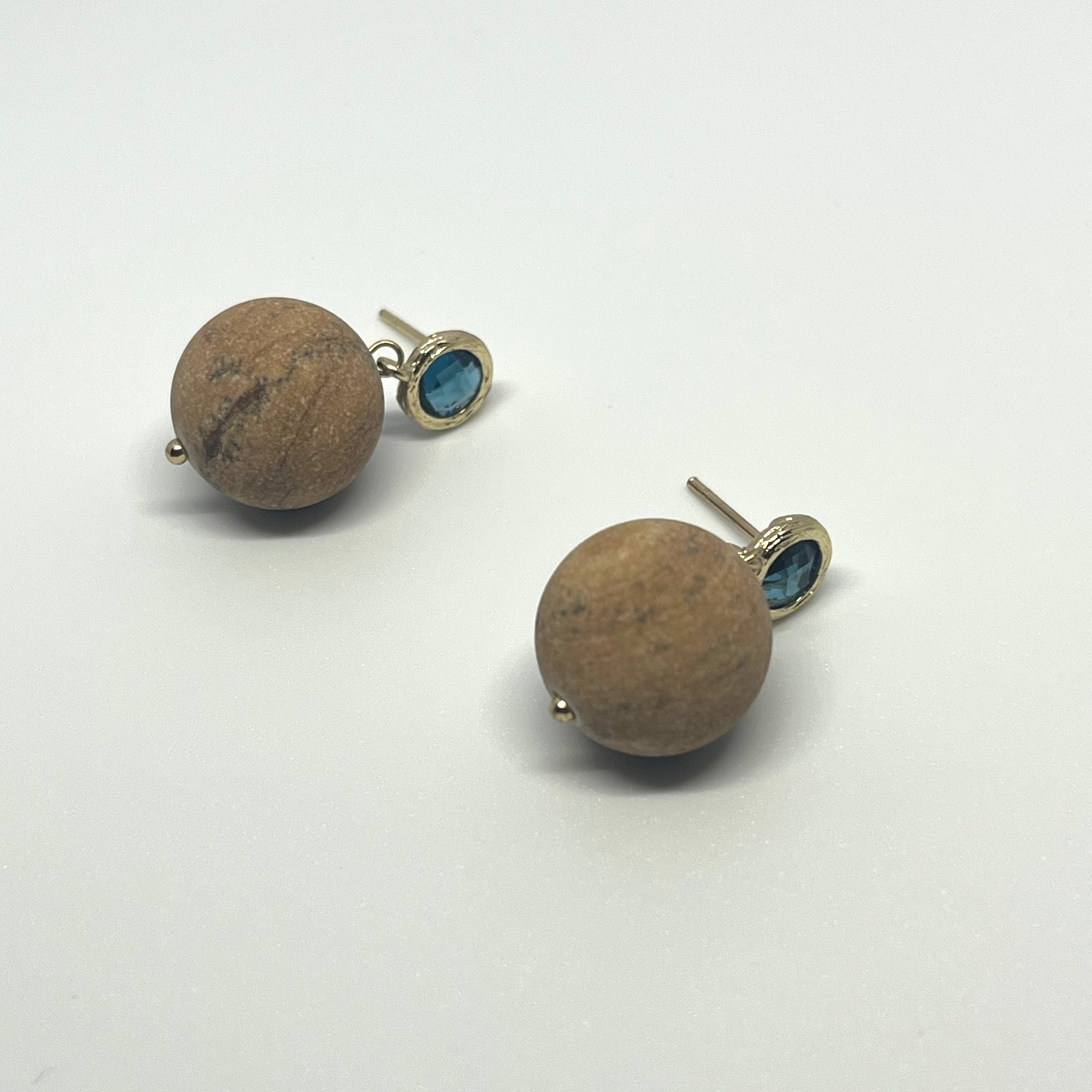PETRA WOODEN SPHERE EARRINGS
