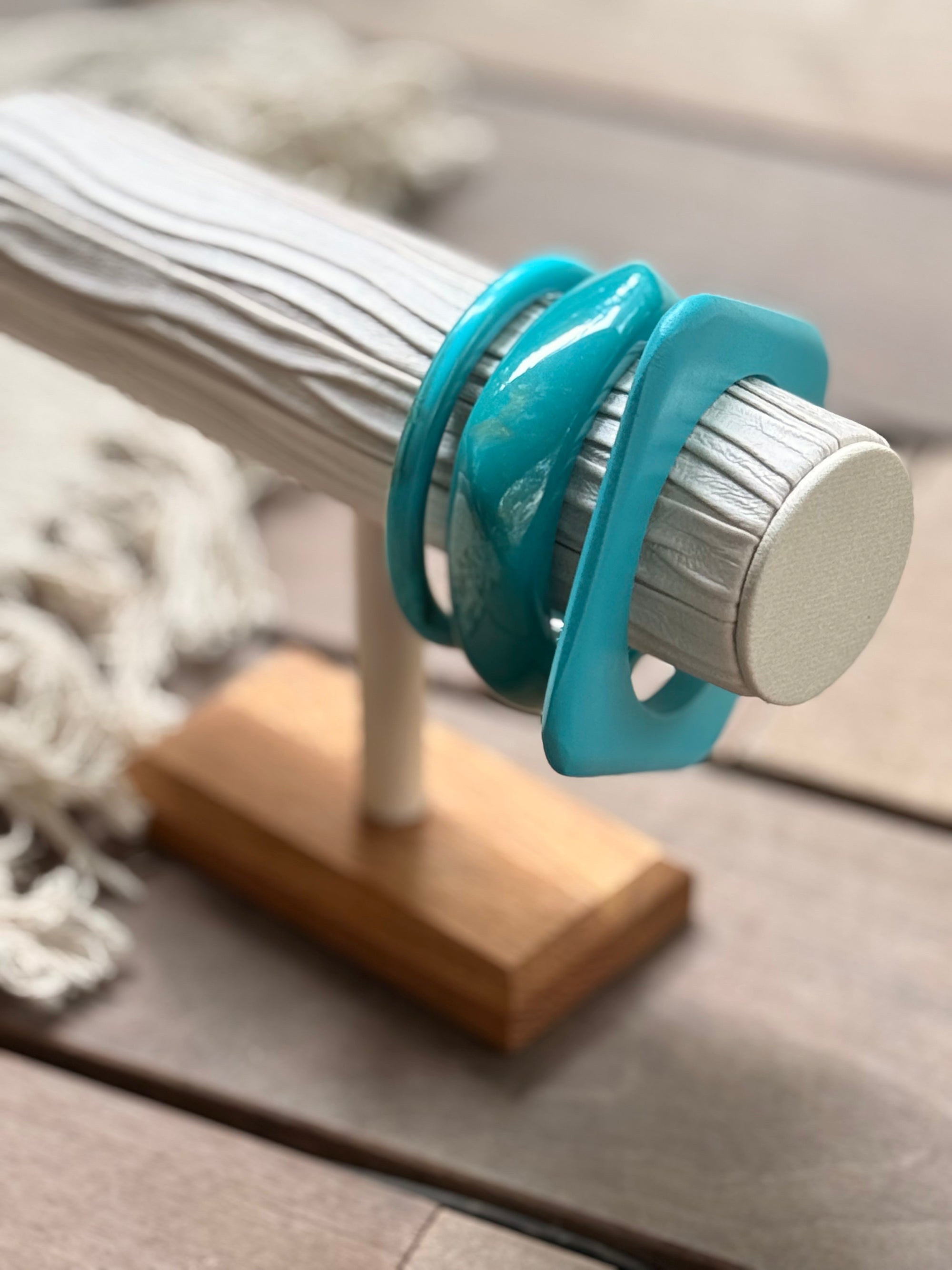 TEAL RESIN BRACELET STACK