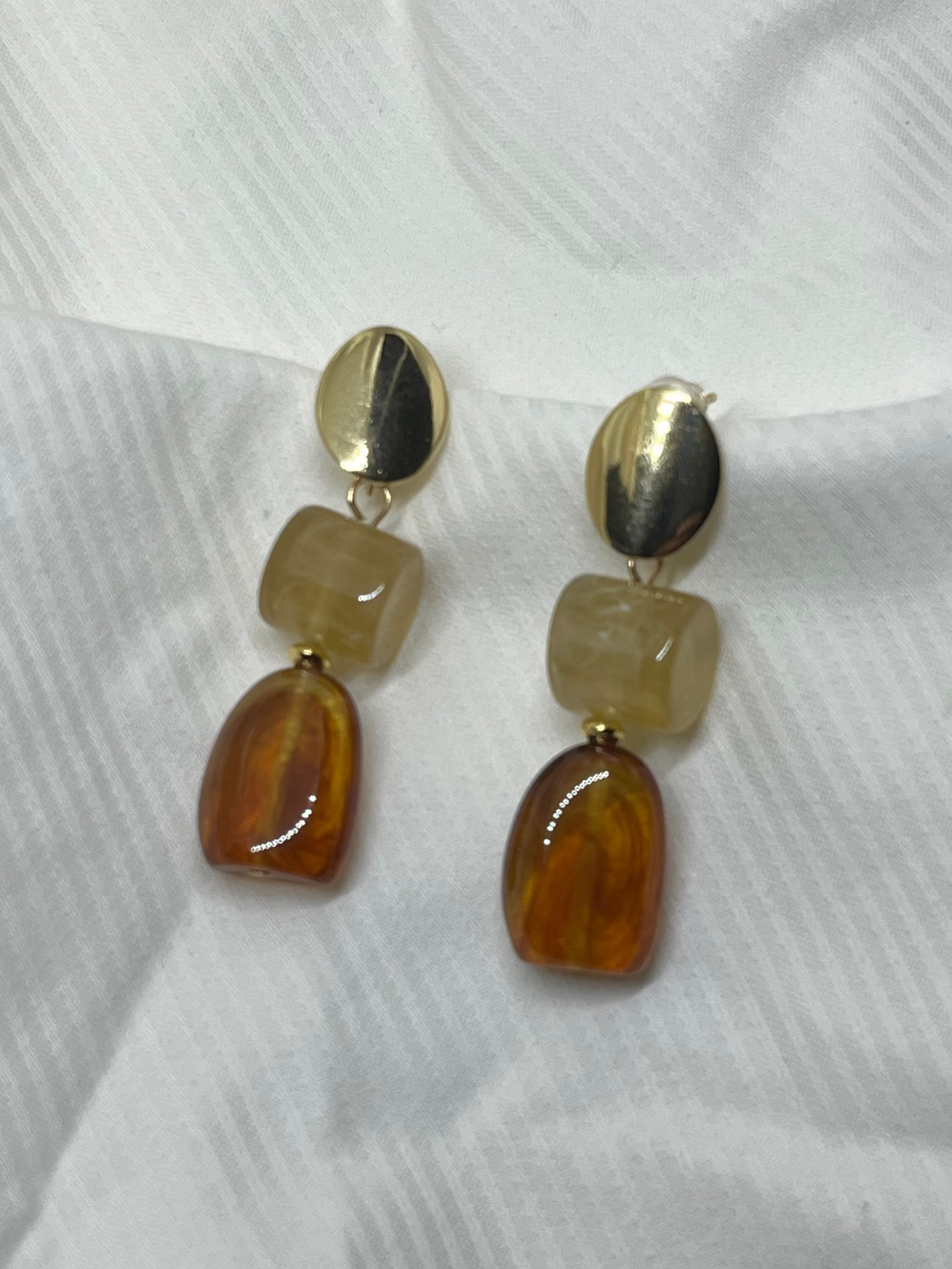 CLEO 3 STONE EARRINGS