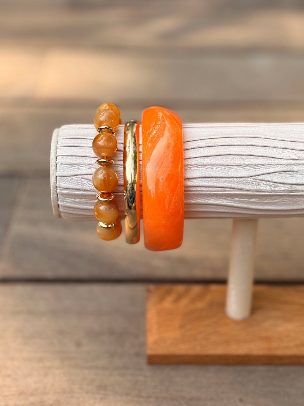 ORANGE GLOW STATEMENT BRACELET