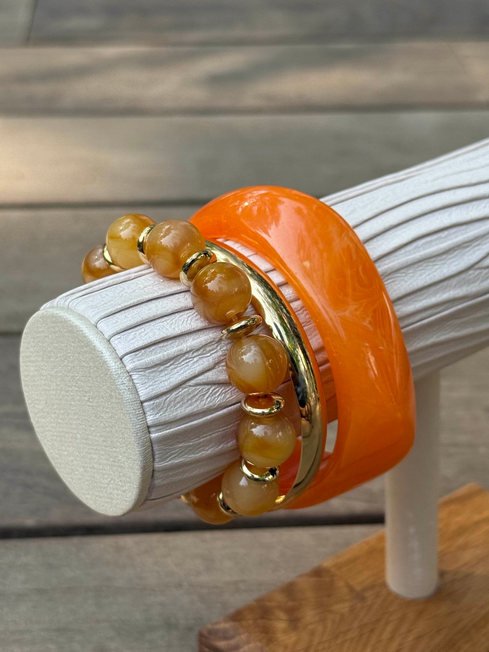 ORANGE GLOW STATEMENT BRACELET