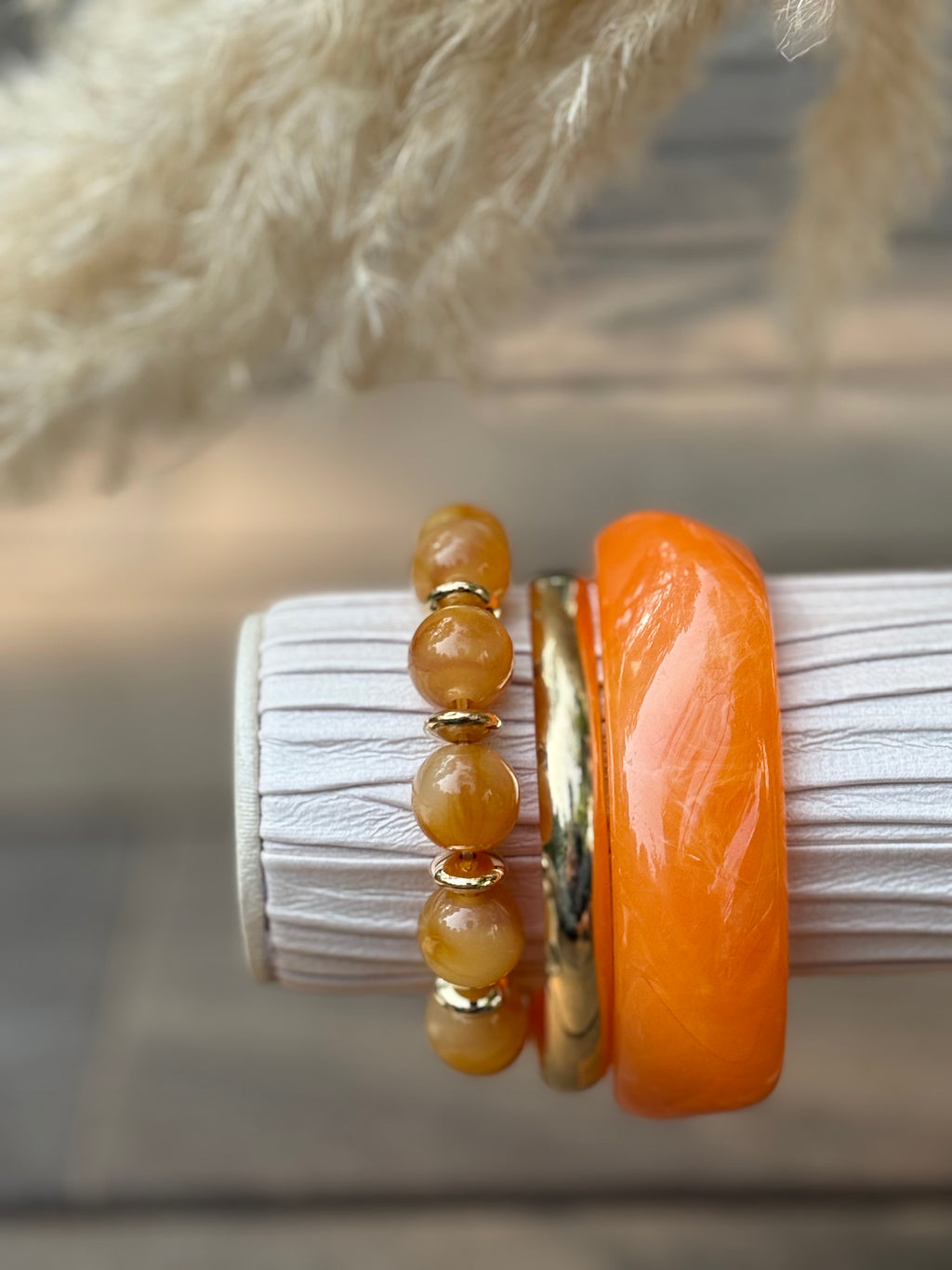 ORANGE GLOW STATEMENT BRACELET