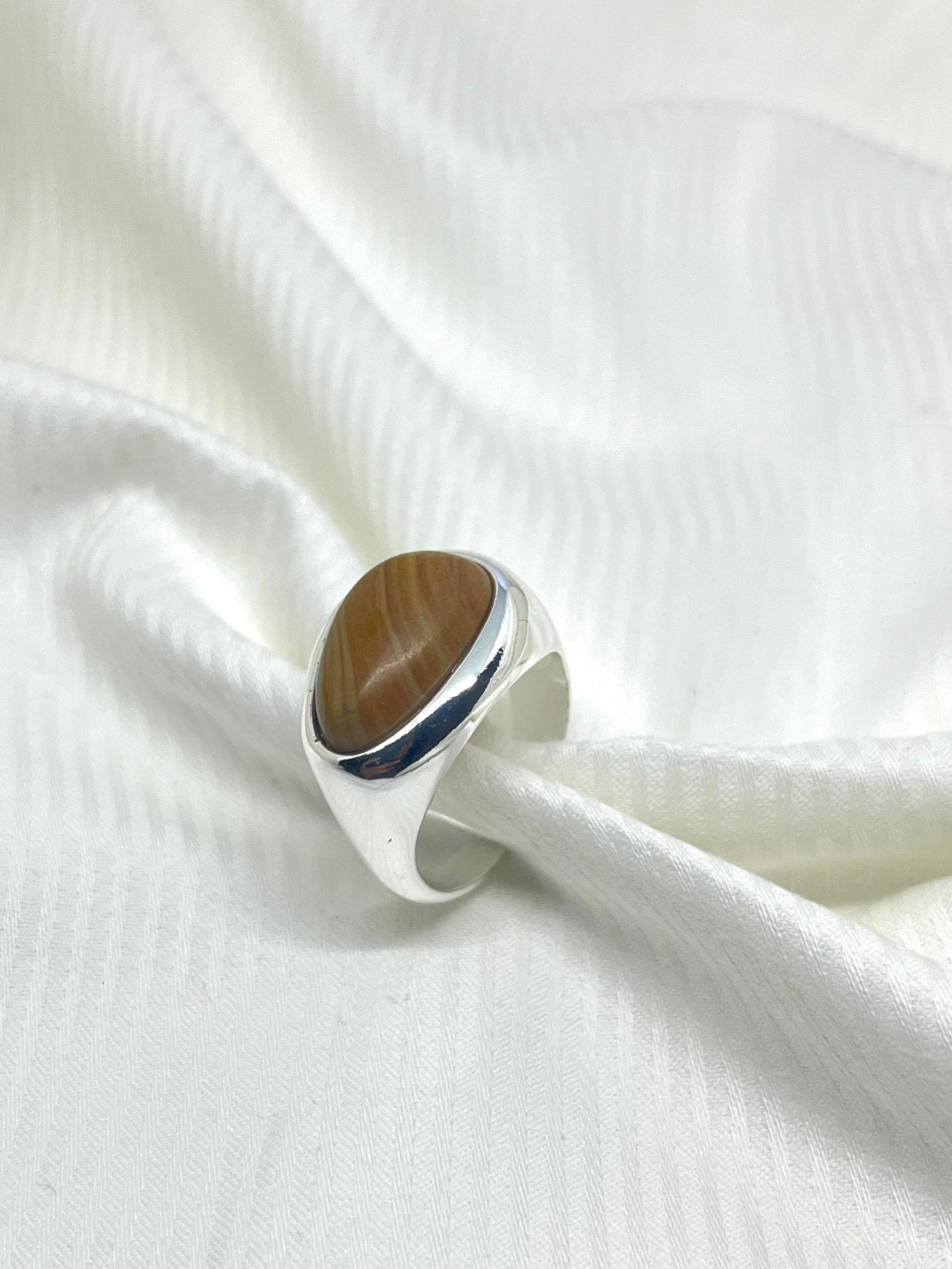 CORINNA SILVER STONE RING