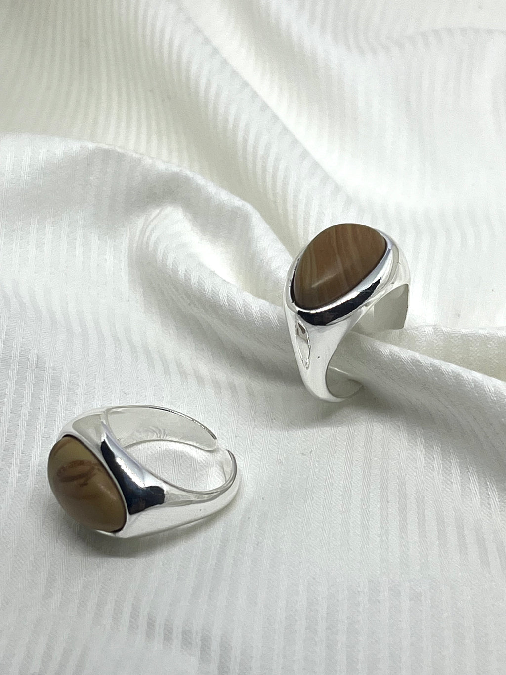 CORINNA SILVER STONE RING