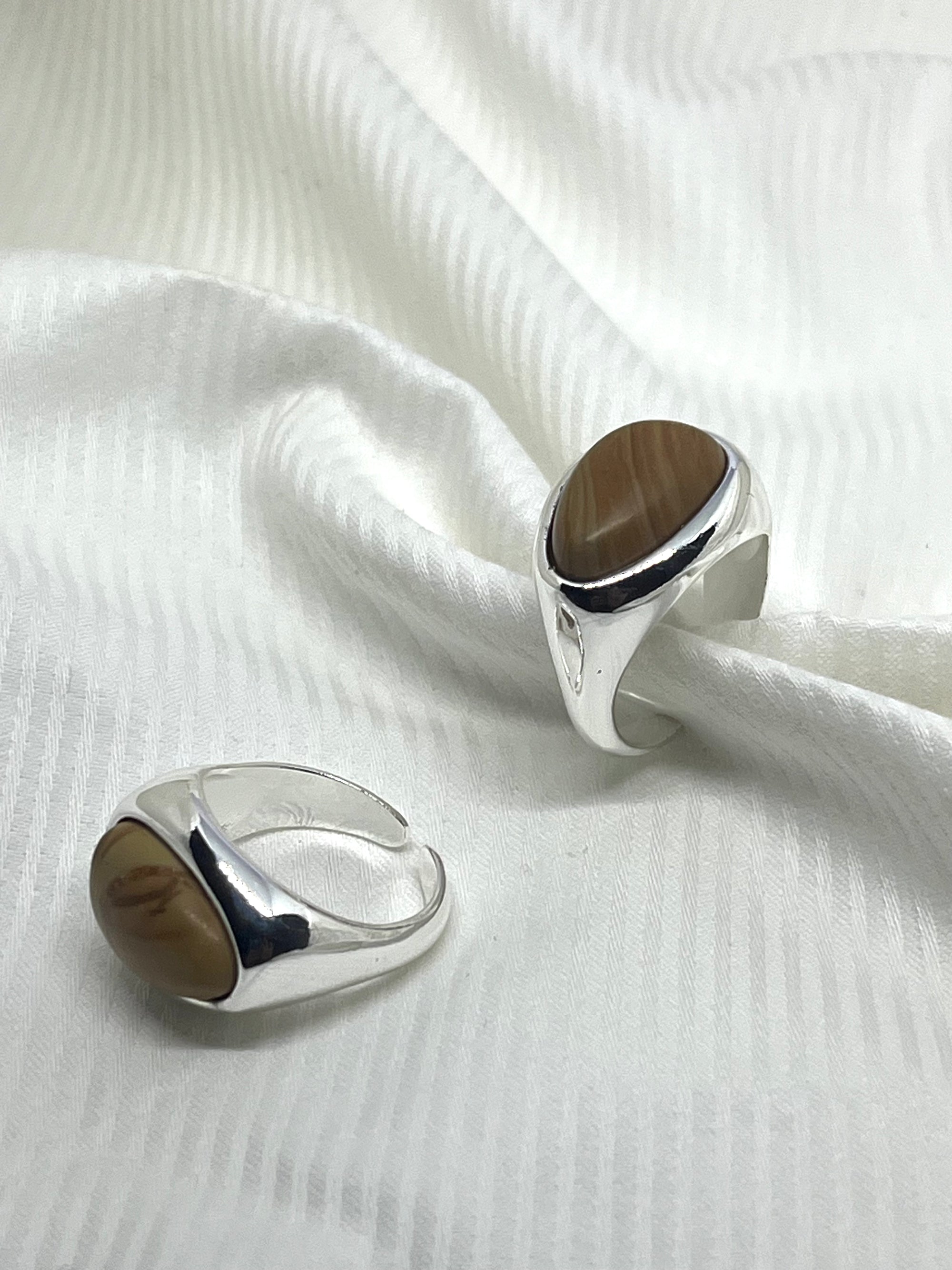 CORINNA SILVER STONE RING