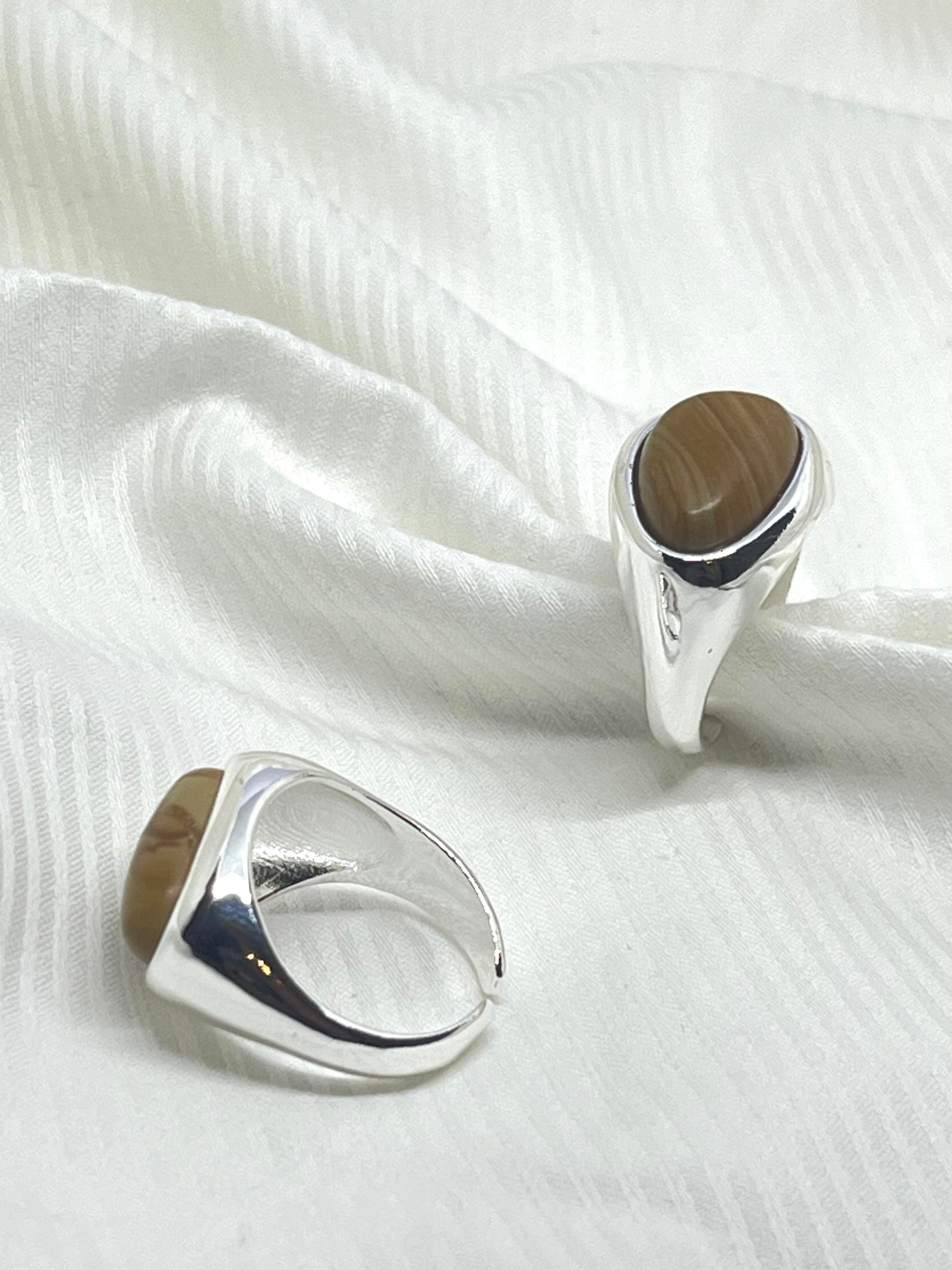 CORINNA SILVER STONE RING