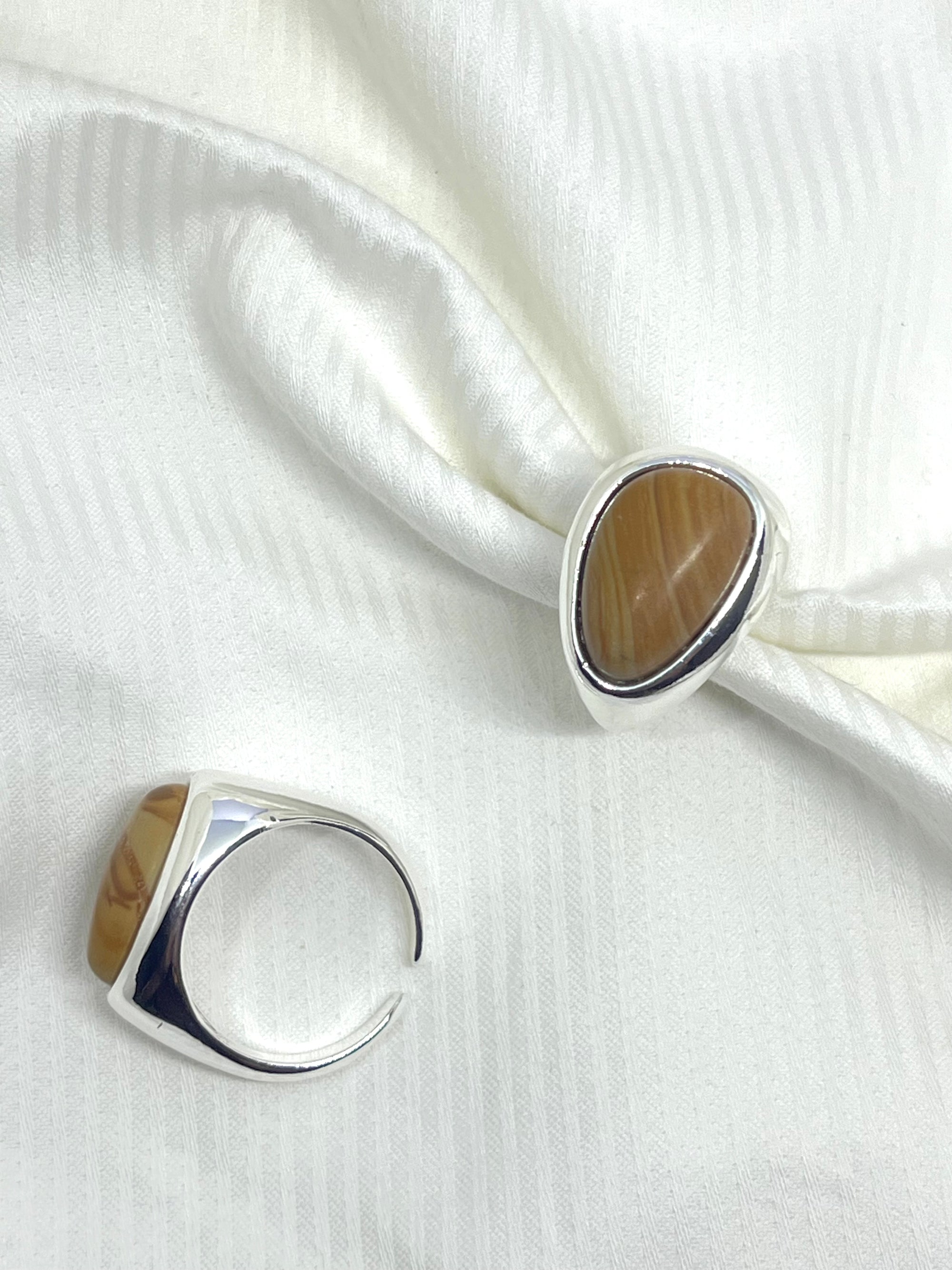 CORINNA SILVER STONE RING