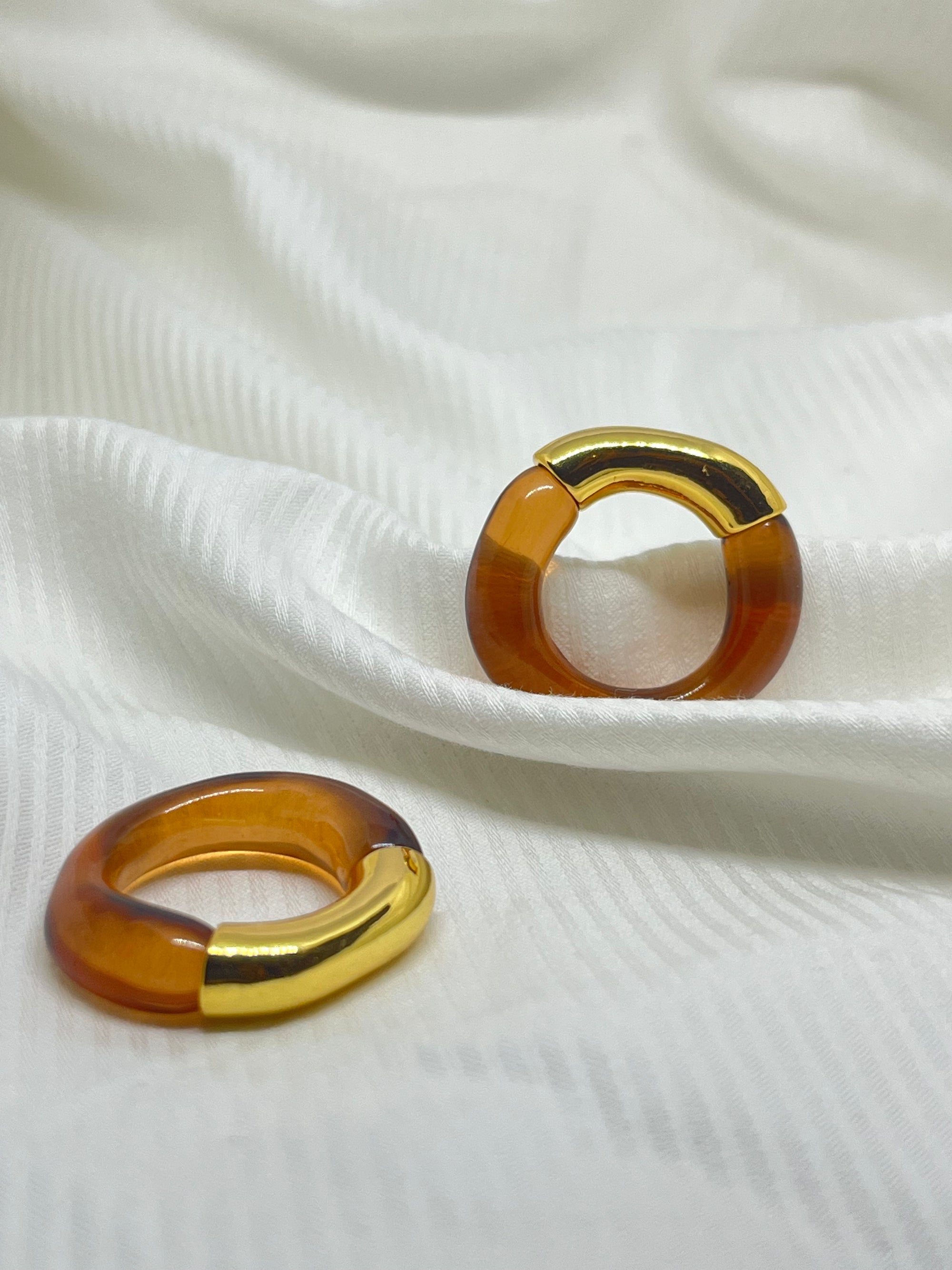 CARISSA GOLD BROWN RING