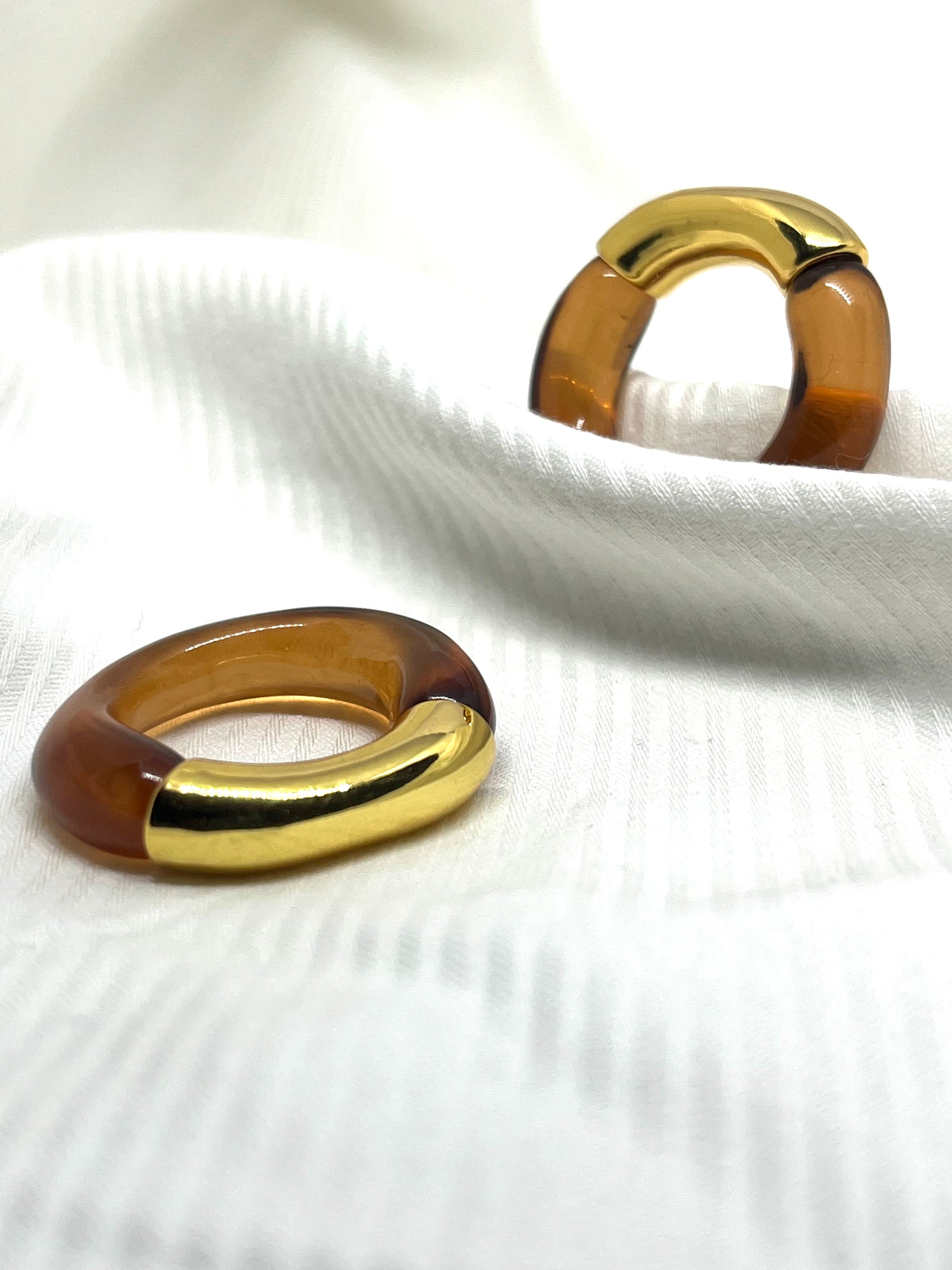 CARISSA GOLD BROWN RING