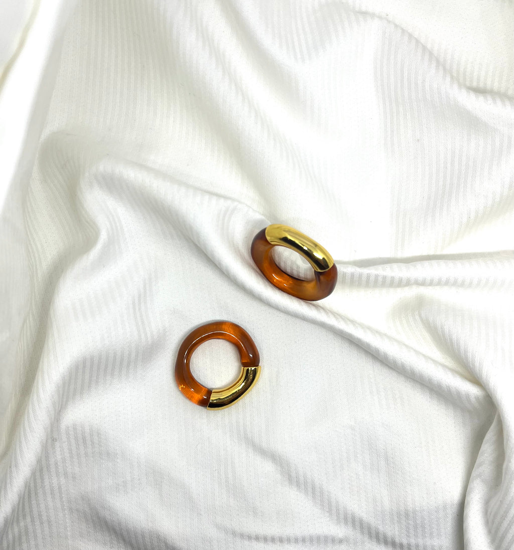 CARISSA GOLD BROWN RING