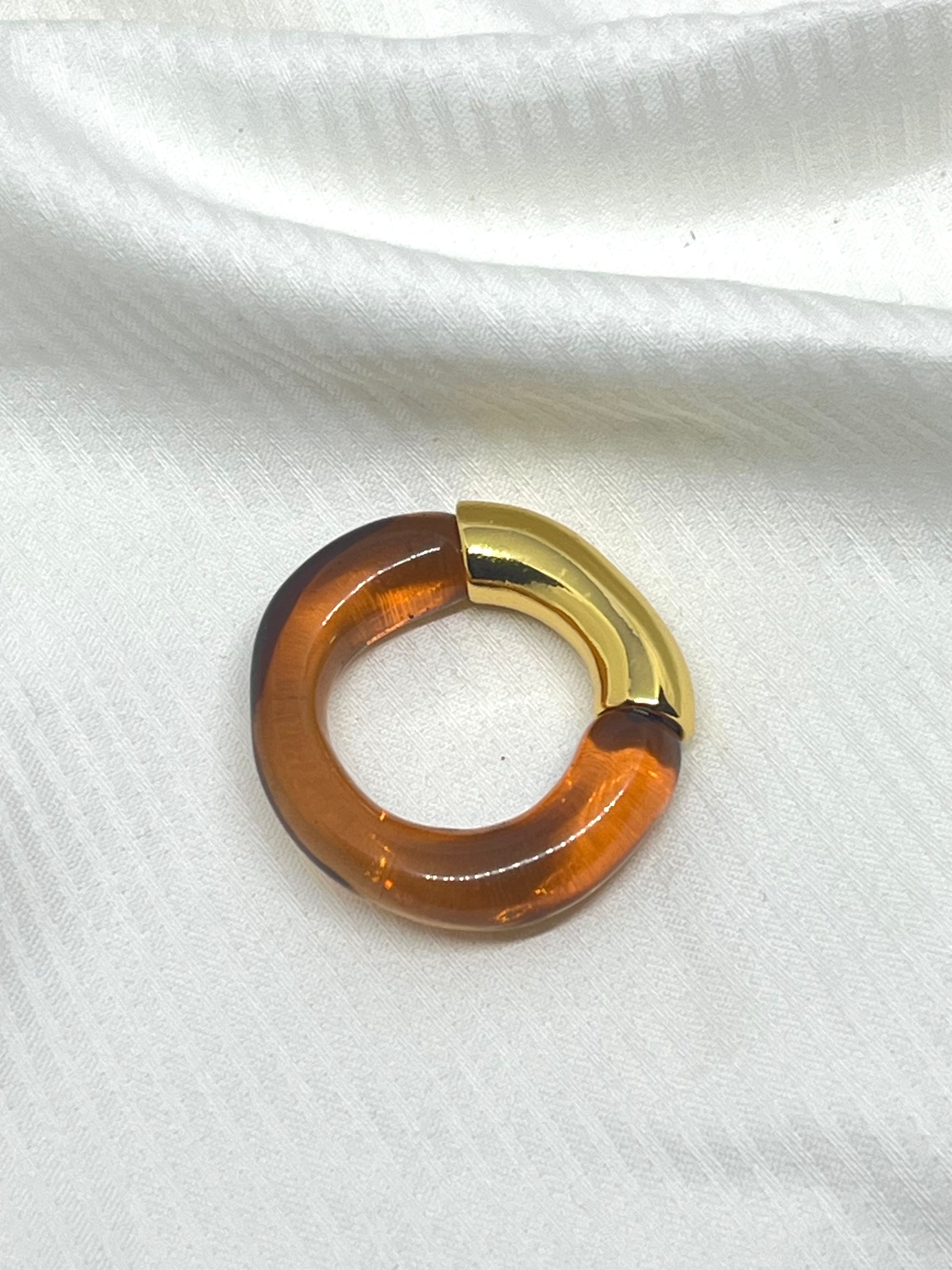 CARISSA GOLD BROWN RING