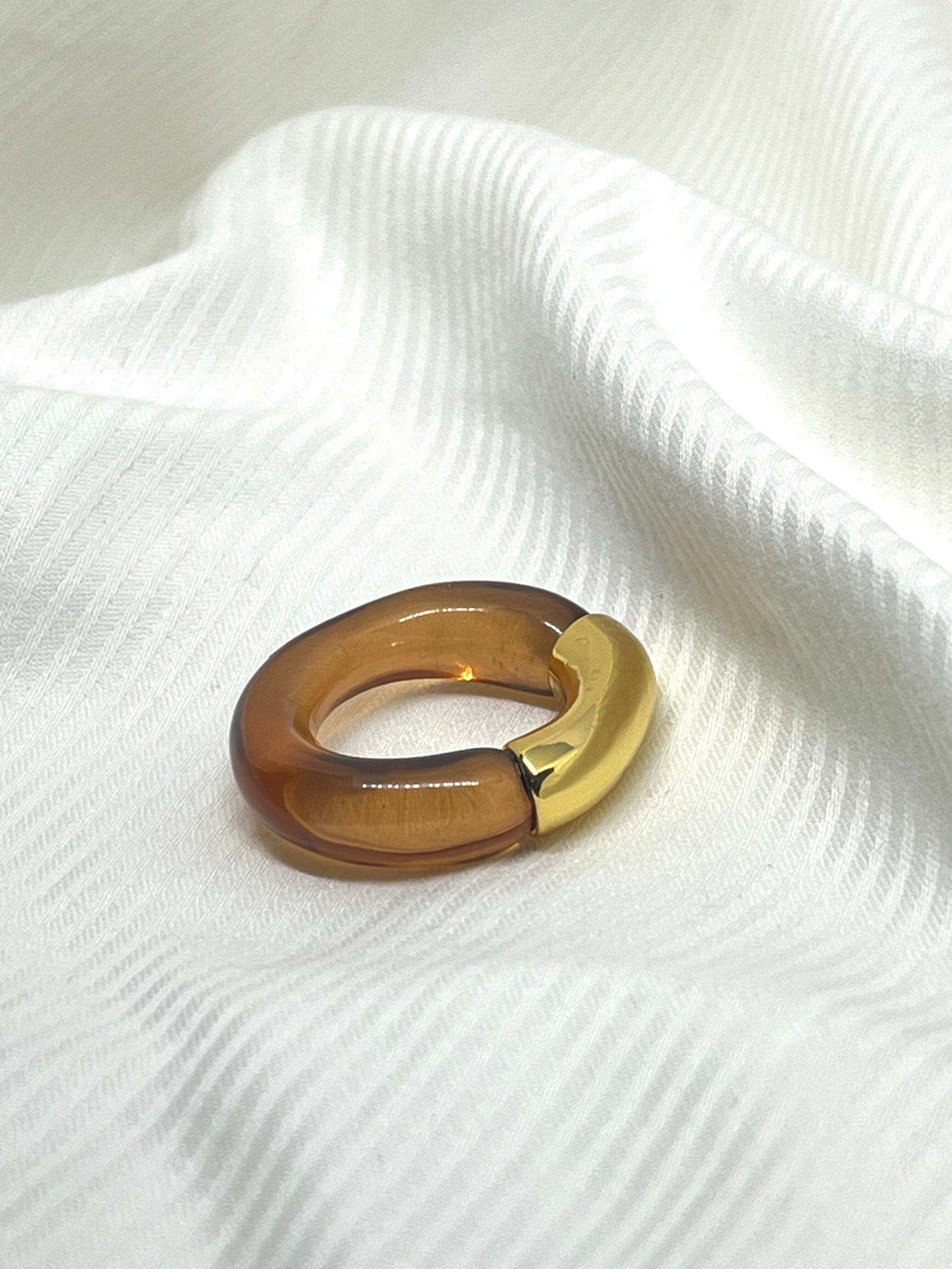 CARISSA GOLD BROWN RING