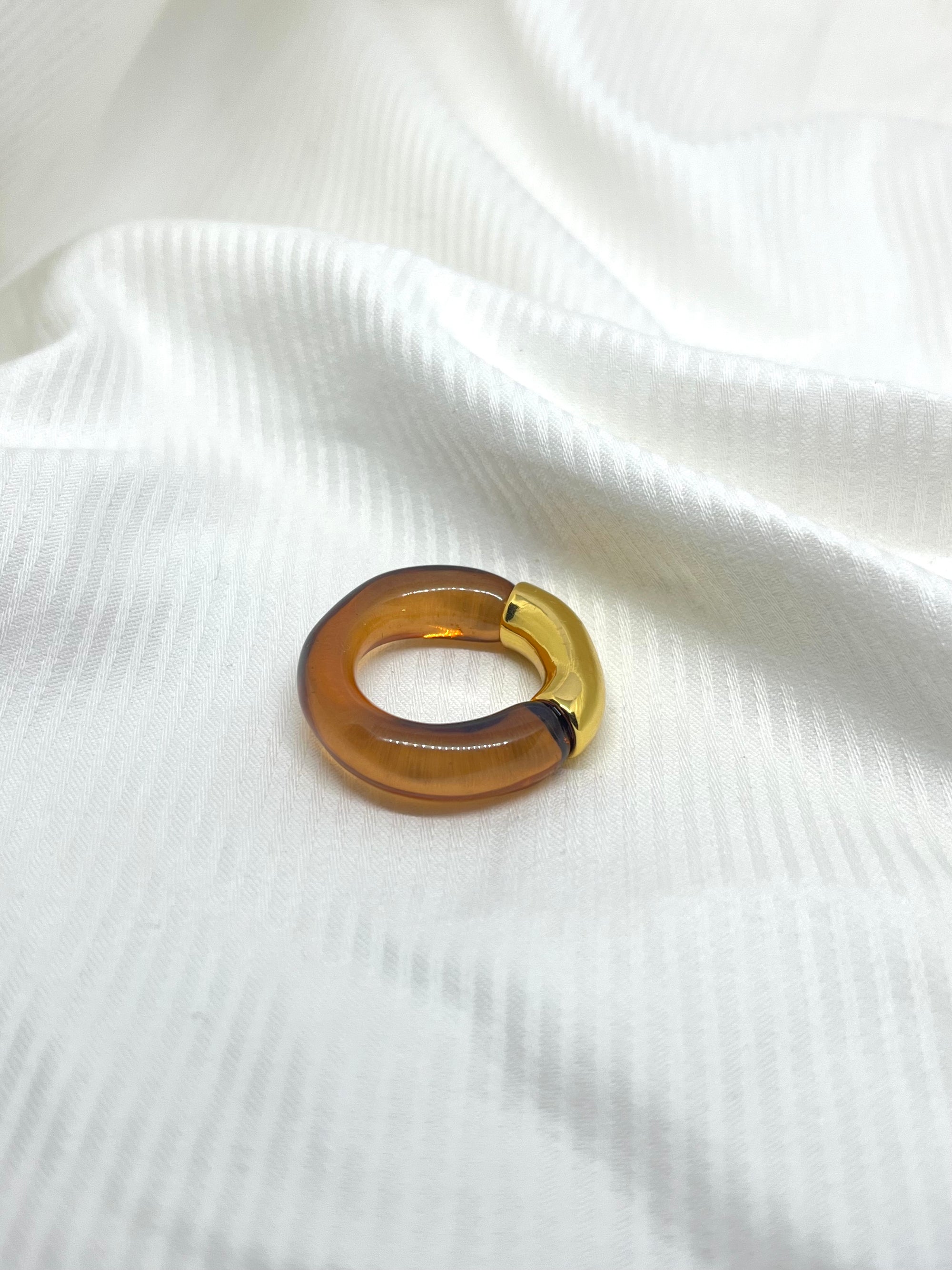 CARISSA GOLD BROWN RING